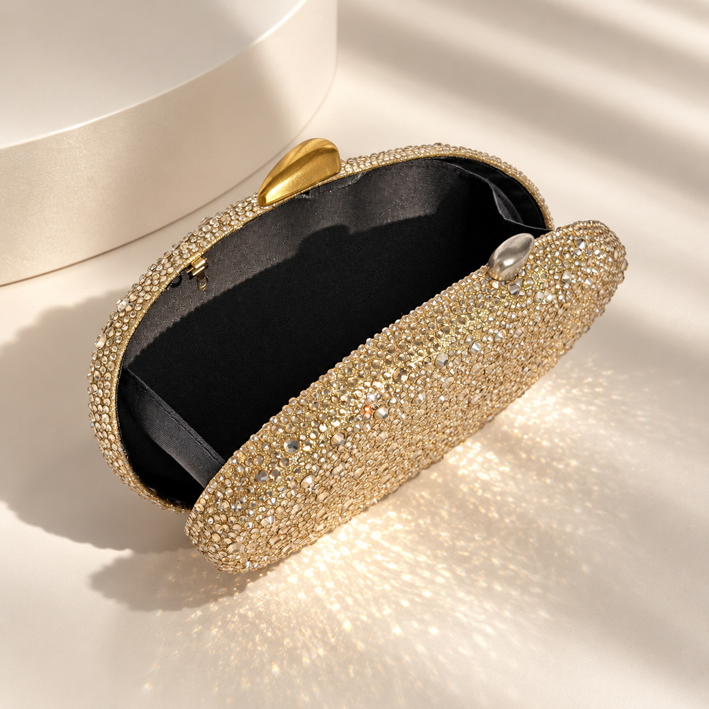 Vivienne Crystal Evening Clutch with Chain Strap