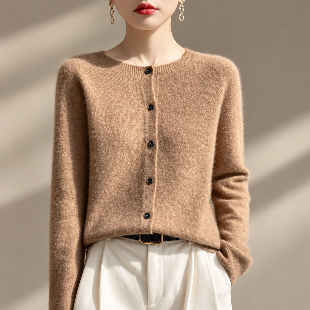 Elodie Soft Knit Button-Front Cardigan