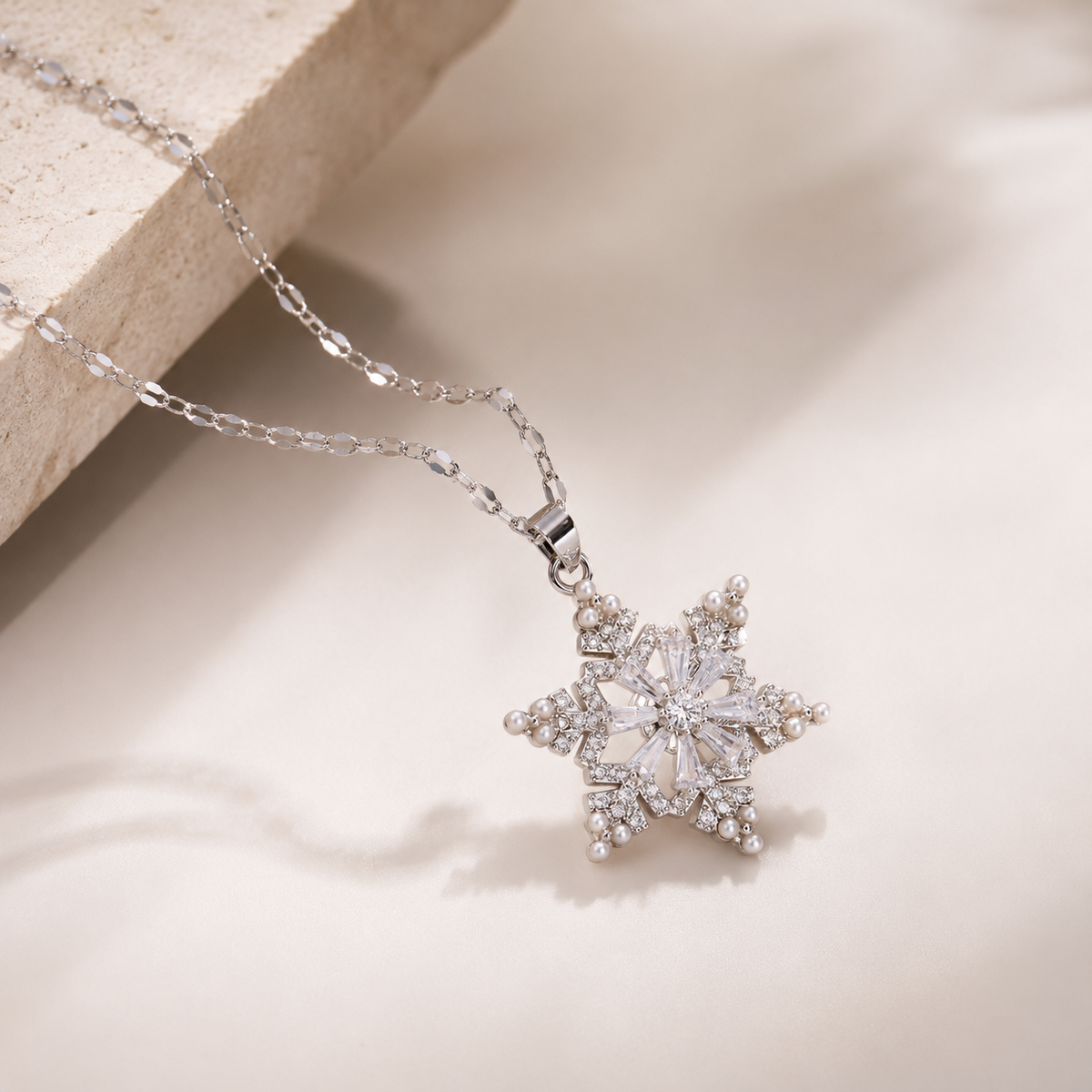 Vivienne Crystal Snowflake Pendant Necklace