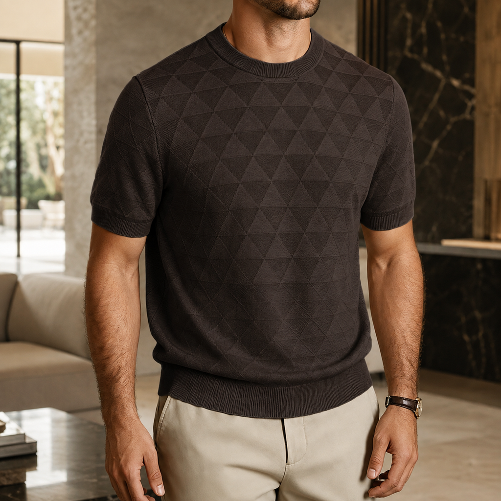 Matteo Men’s Textured Short Sleeve Knit Shirt