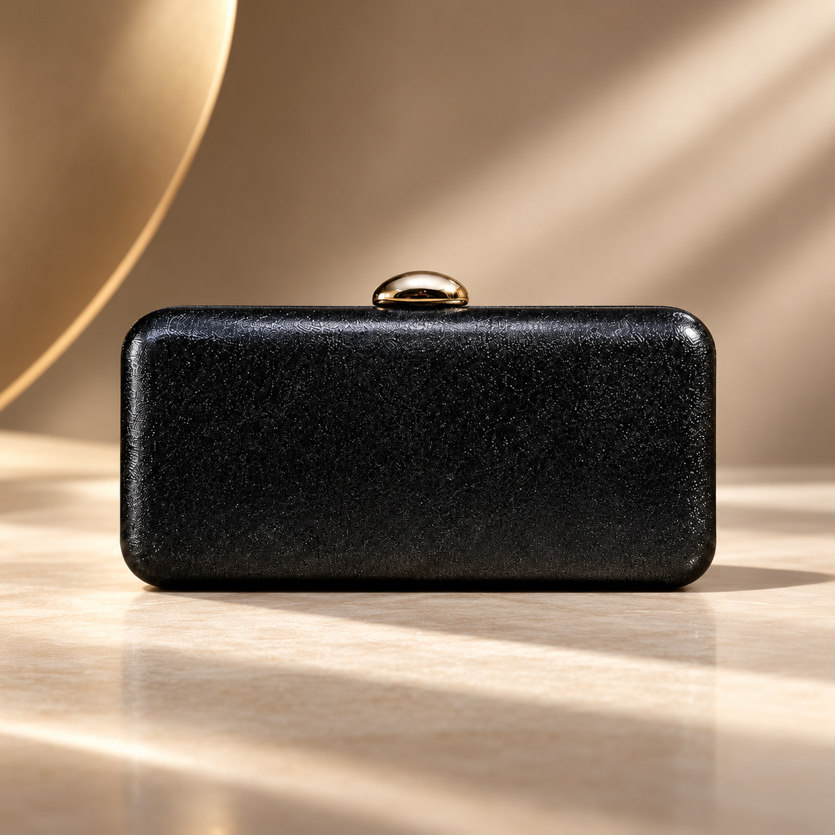 Alessia Hard Case Evening Clutch with Gold Chain Strap