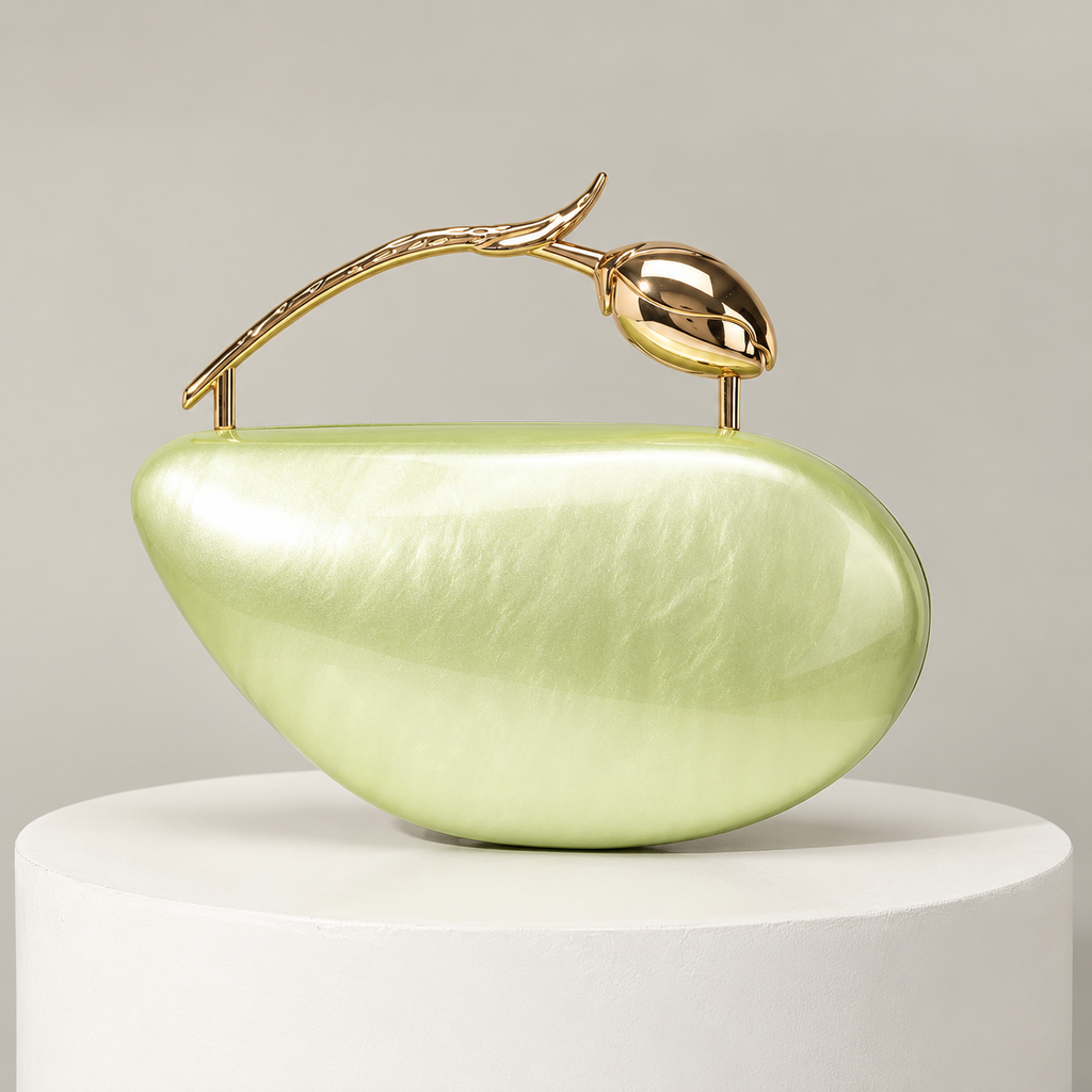 Celeste Women’s Sculptural Floral Handle Evening Clutch Bag
