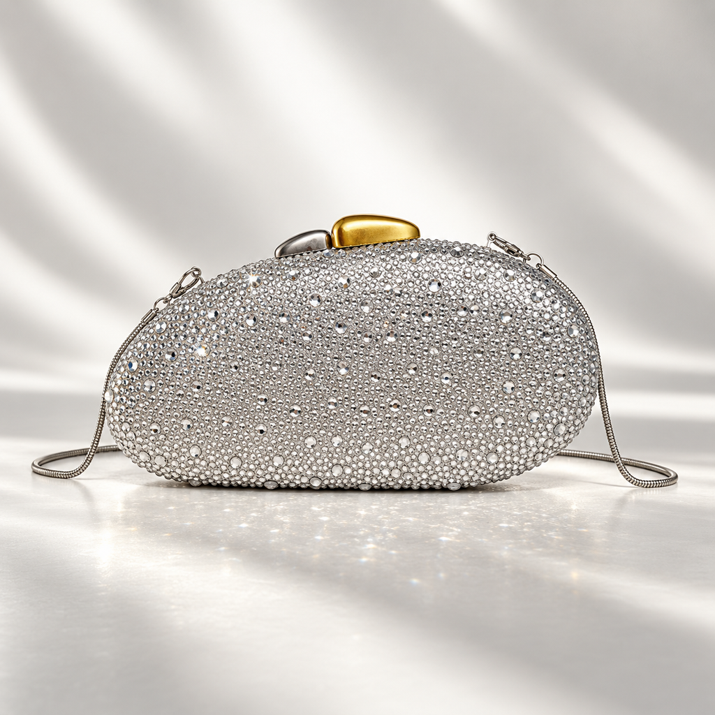 Vivienne Crystal Evening Clutch with Chain Strap