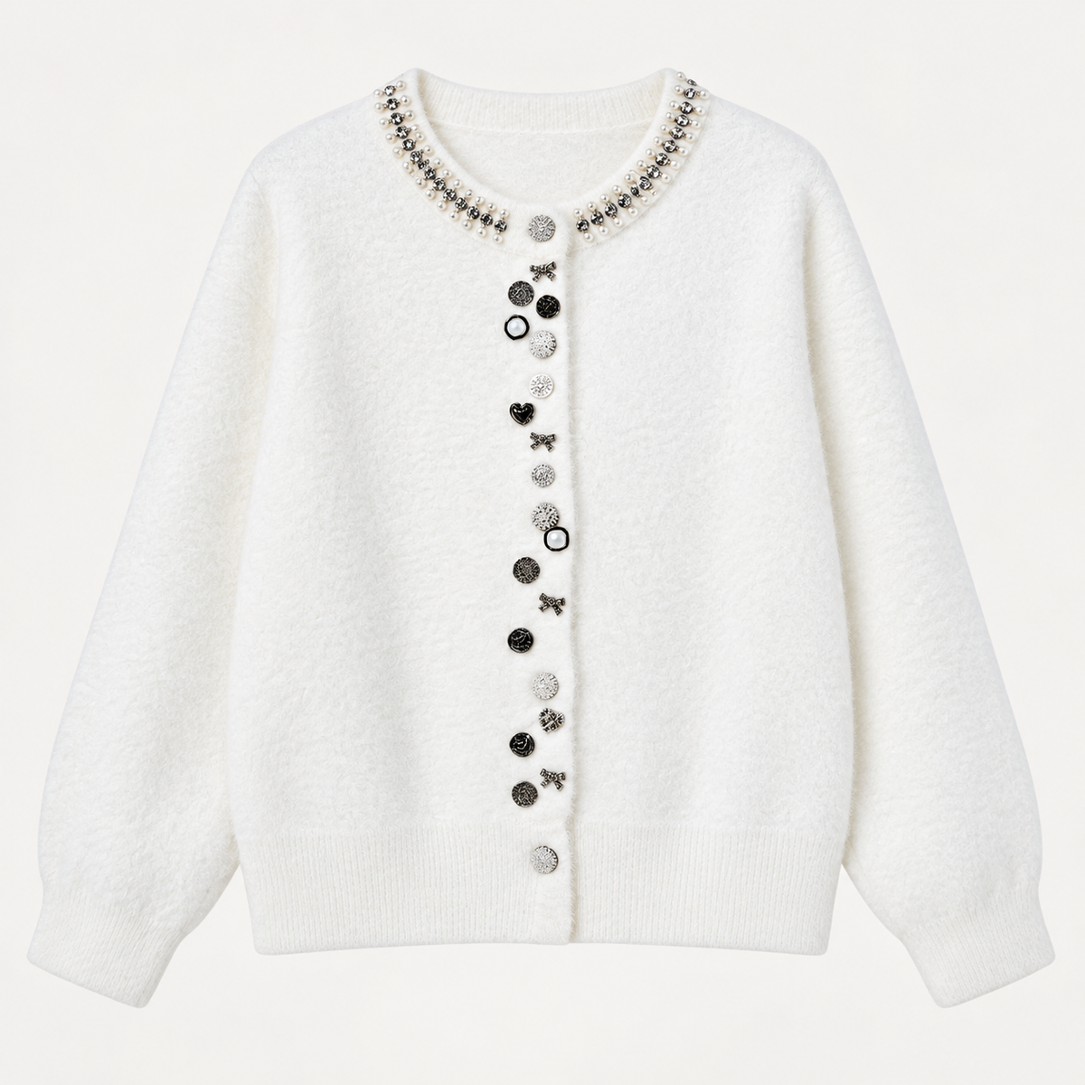 Lucienne Women’s Embellished Button Front Knit Cardigan