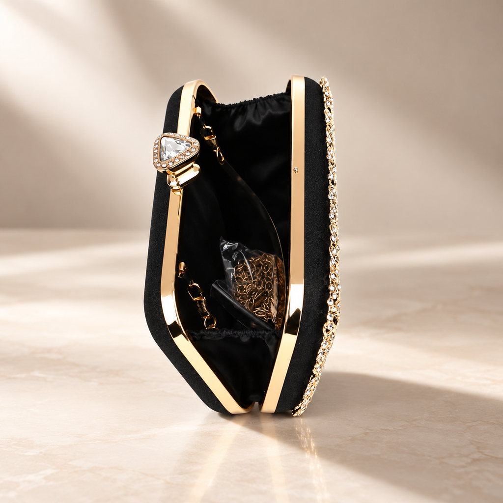 Isabella Floral Crystal Evening Clutch Bag