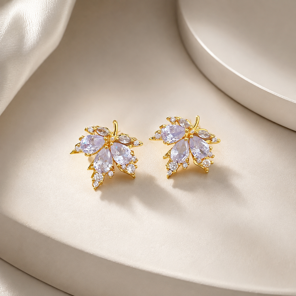 Aurelia Crystal Leaf Jewelry