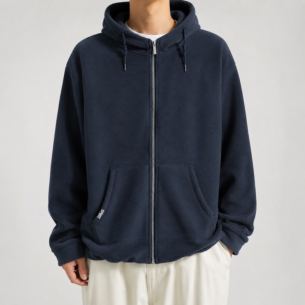 Bennett Men’s Full-Zip Hooded Fleece Jacket with Front Pockets