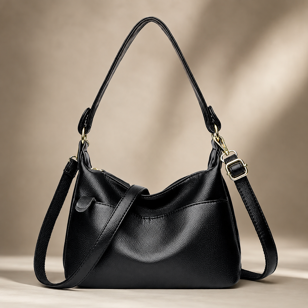 Camille Shoulder Bag – Pebbled Crossbody Hobo Purse with Adjustable Strap & Top Handle