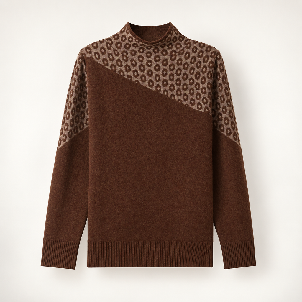 Camille Women’s Patterned Mock Neck Knit Sweater