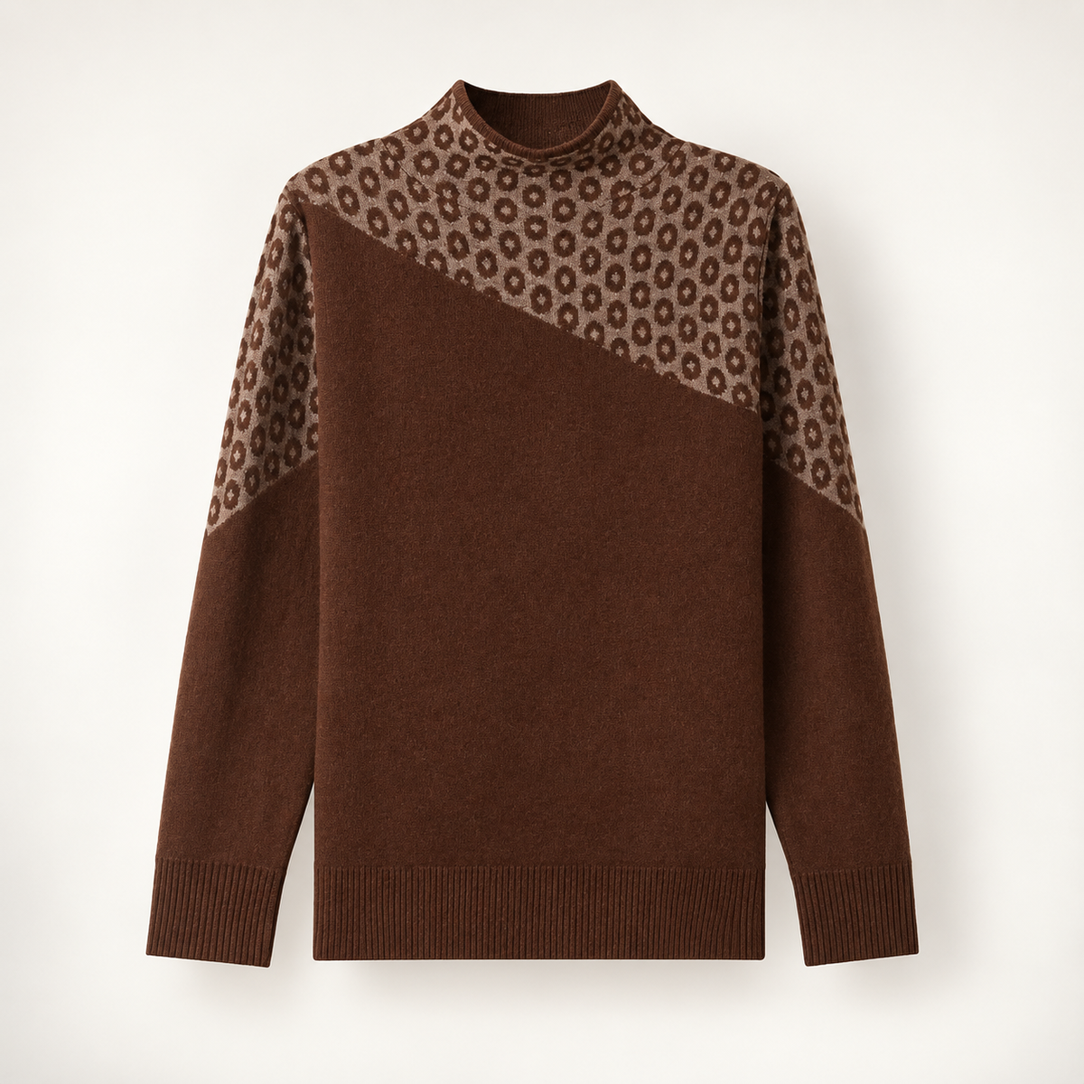 Camille Women’s Patterned Mock Neck Knit Sweater