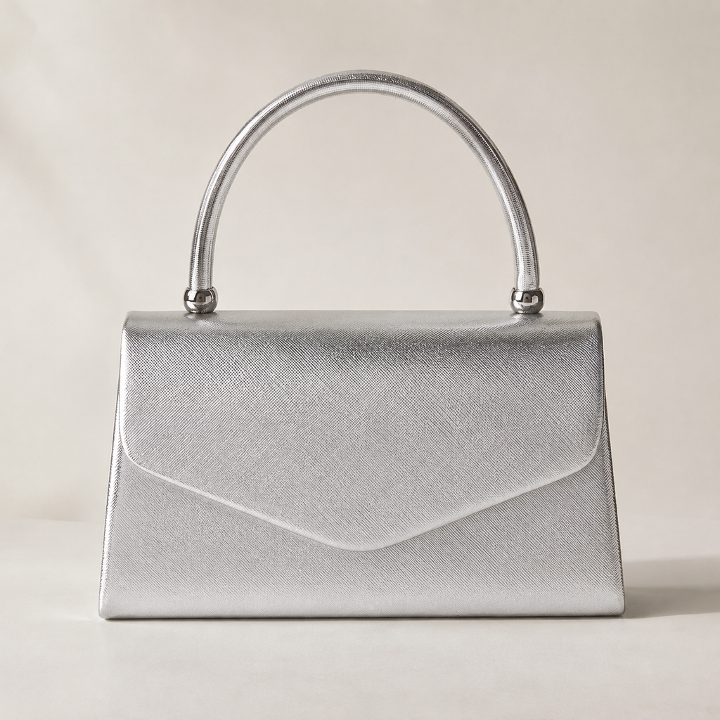 Genevieve Metallic Top Handle Evening Bag