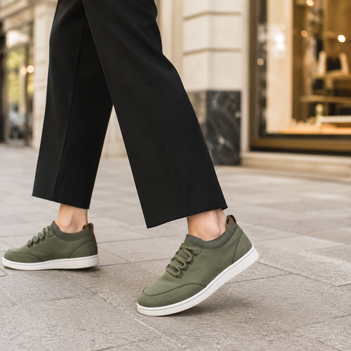 Adrian Men's Textured Low-Top Sneakers with Knit Collar