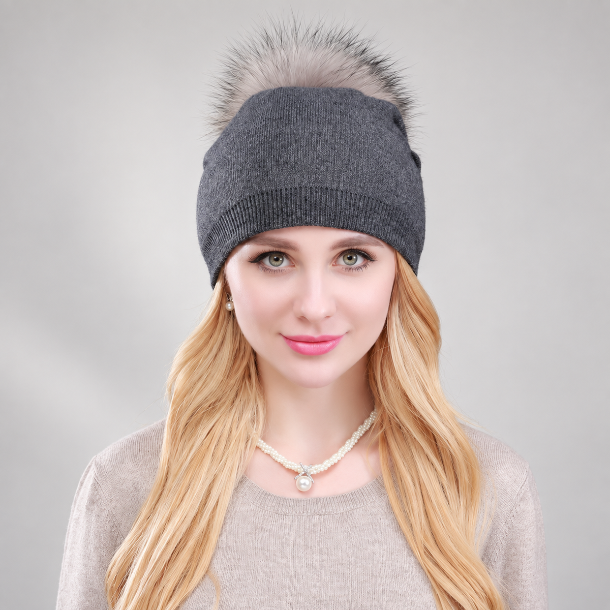 Camille Women’s Knit Pom-Pom Beanie – Soft Winter Hat