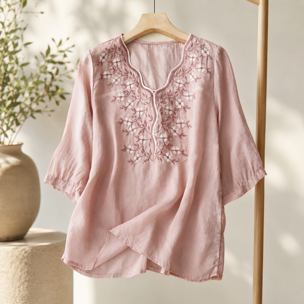Elodie Floral Embroidered Blouse for Women