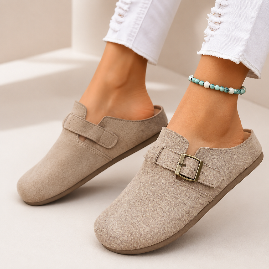 Avery Women’s Buckle Strap Slip-On Clog Mules