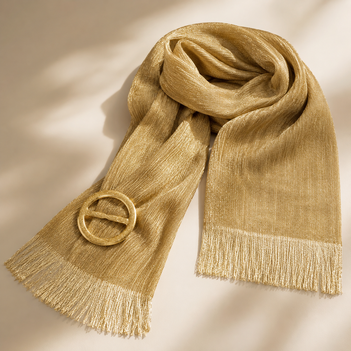 Valentina Metallic Fringe Evening Shawl