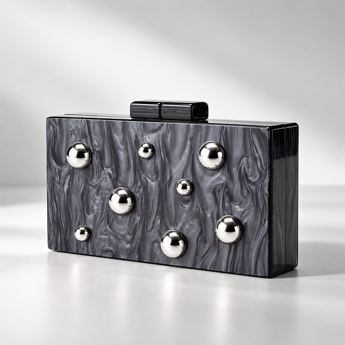 Lucia Maren Tortoiseshell & Marbled Acrylic Box Clutch