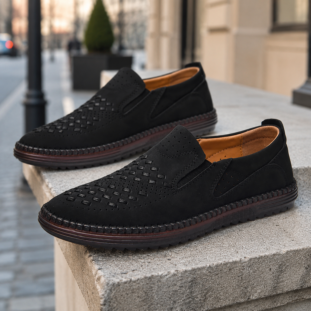 Vincent Men's Woven Slip-On Loafers