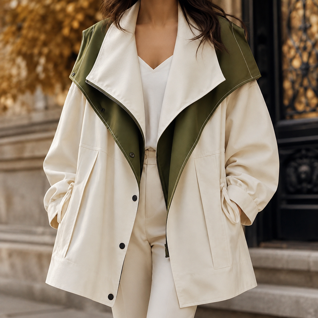 Amelia Women's Two-Tone Drape Windbreaker