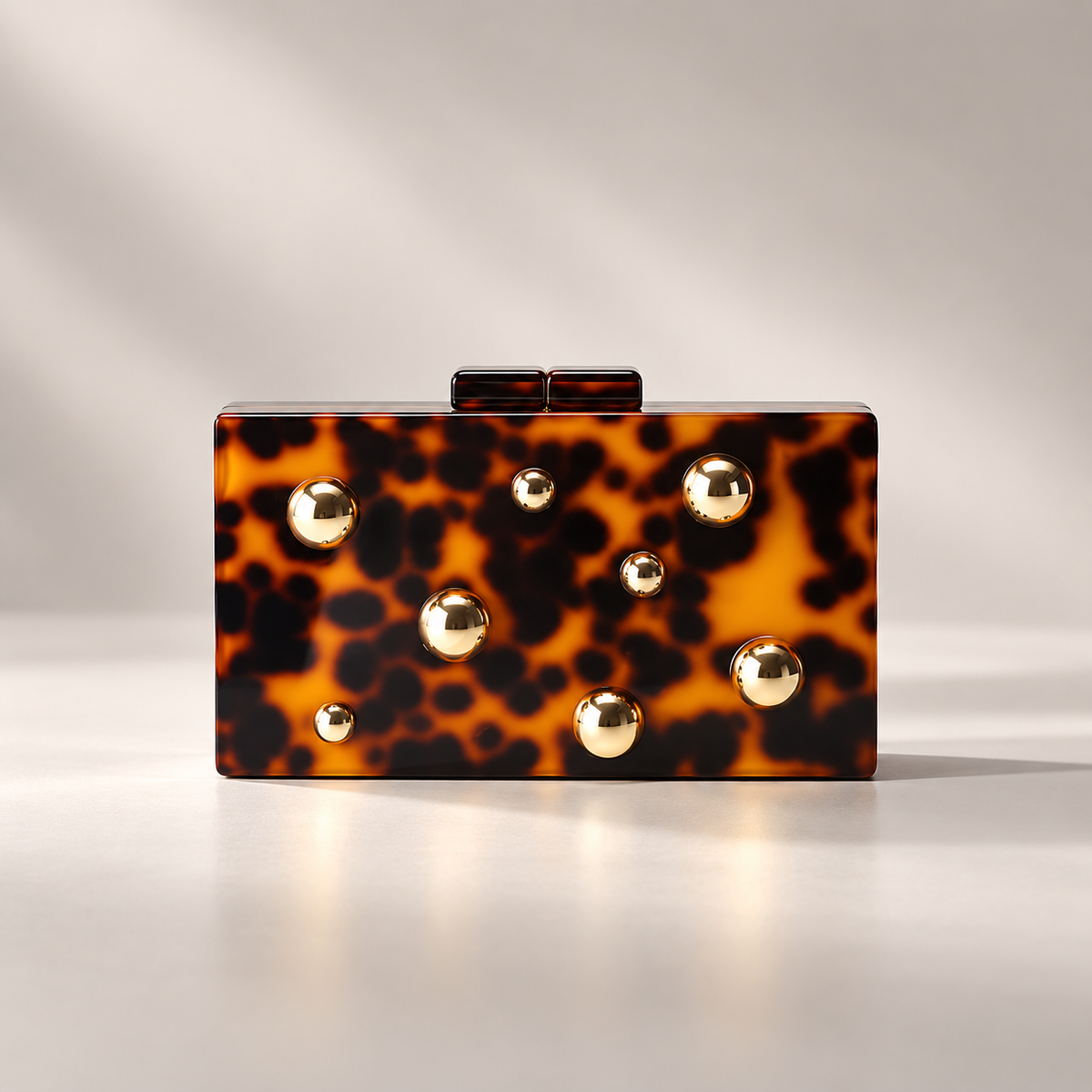 Lucia Maren Tortoiseshell & Marbled Acrylic Box Clutch