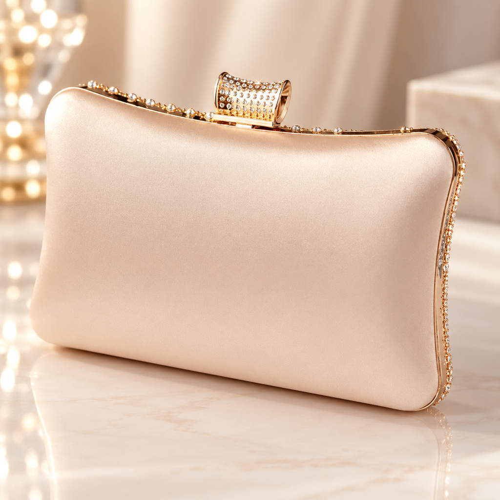 Elodie Beaded Sequin Evening Clutch with Crystal Clasp