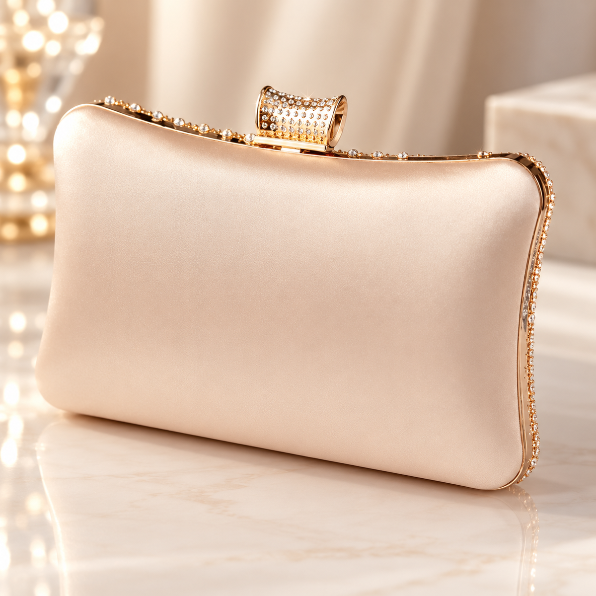 Elodie Beaded Sequin Evening Clutch with Crystal Clasp