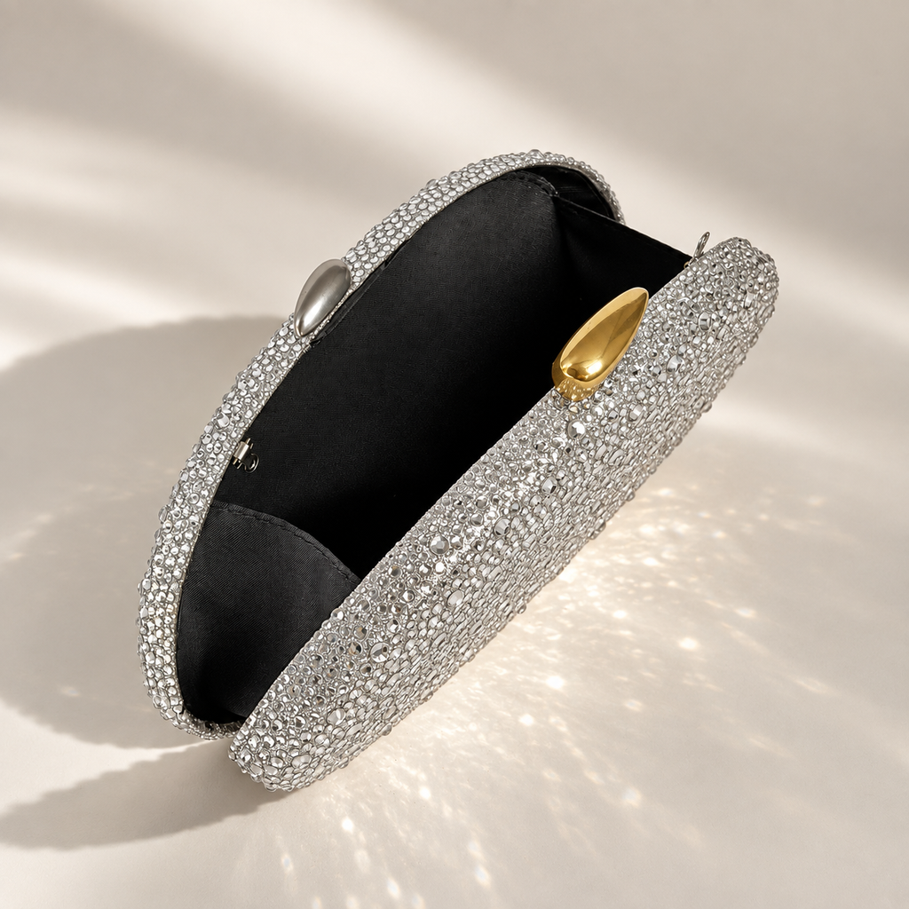 Vivienne Crystal Evening Clutch with Chain Strap