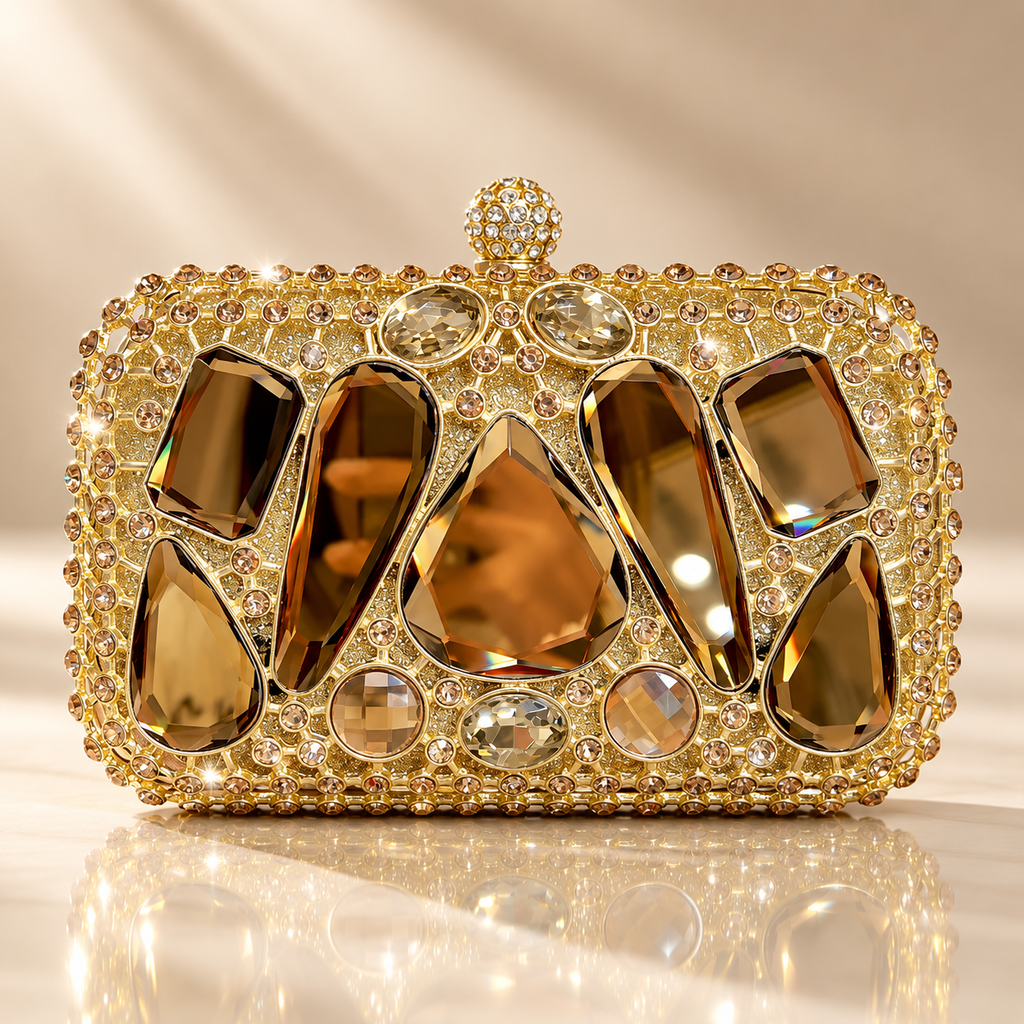 Camille Crystal Gem Evening Clutch