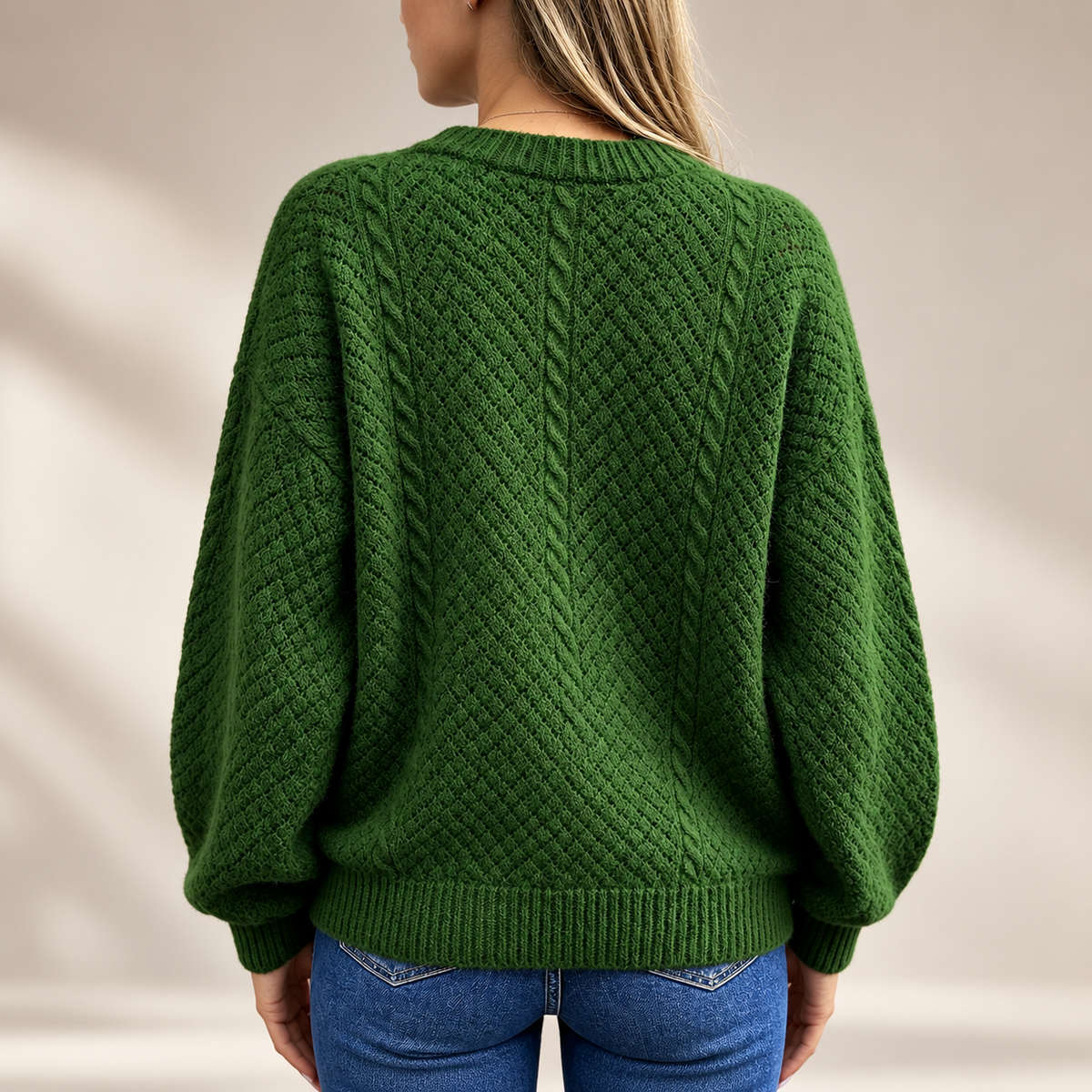 Gianna Floral Embroidered Cable Knit Sweater