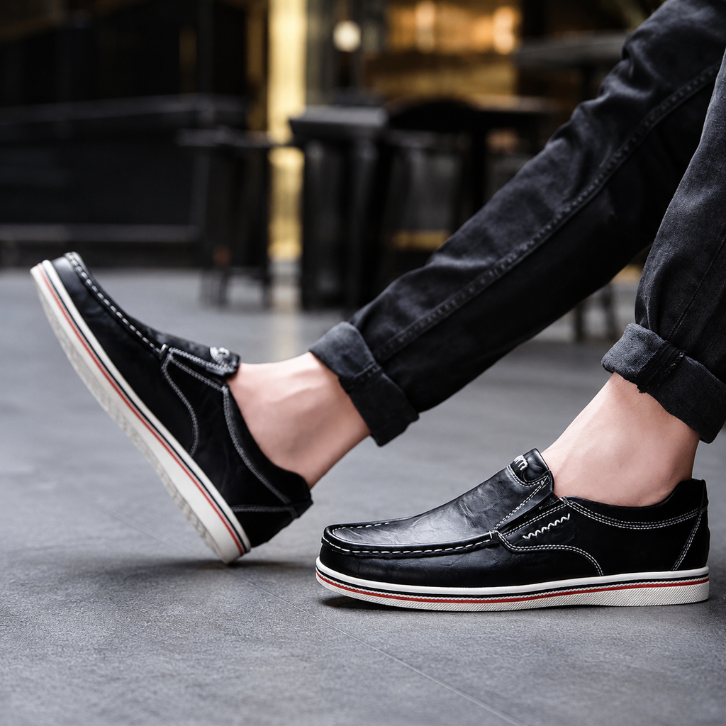 Matteo Men’s Genuine Cowhide Leather Slip-On Loafers