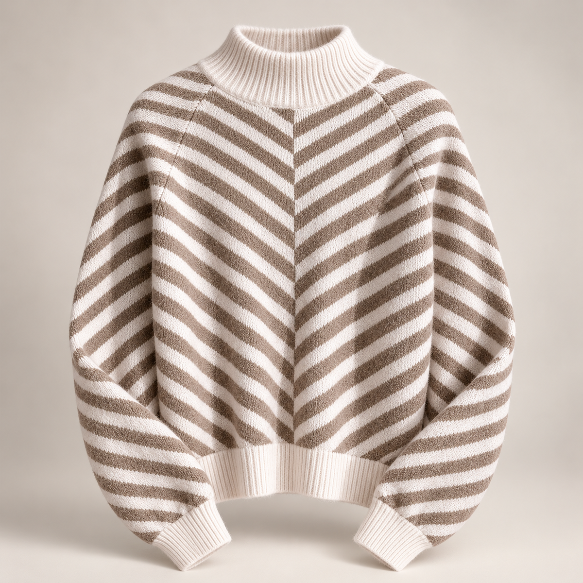 Sienna Women’s Chevron Stripe Mock Neck Knit Sweater