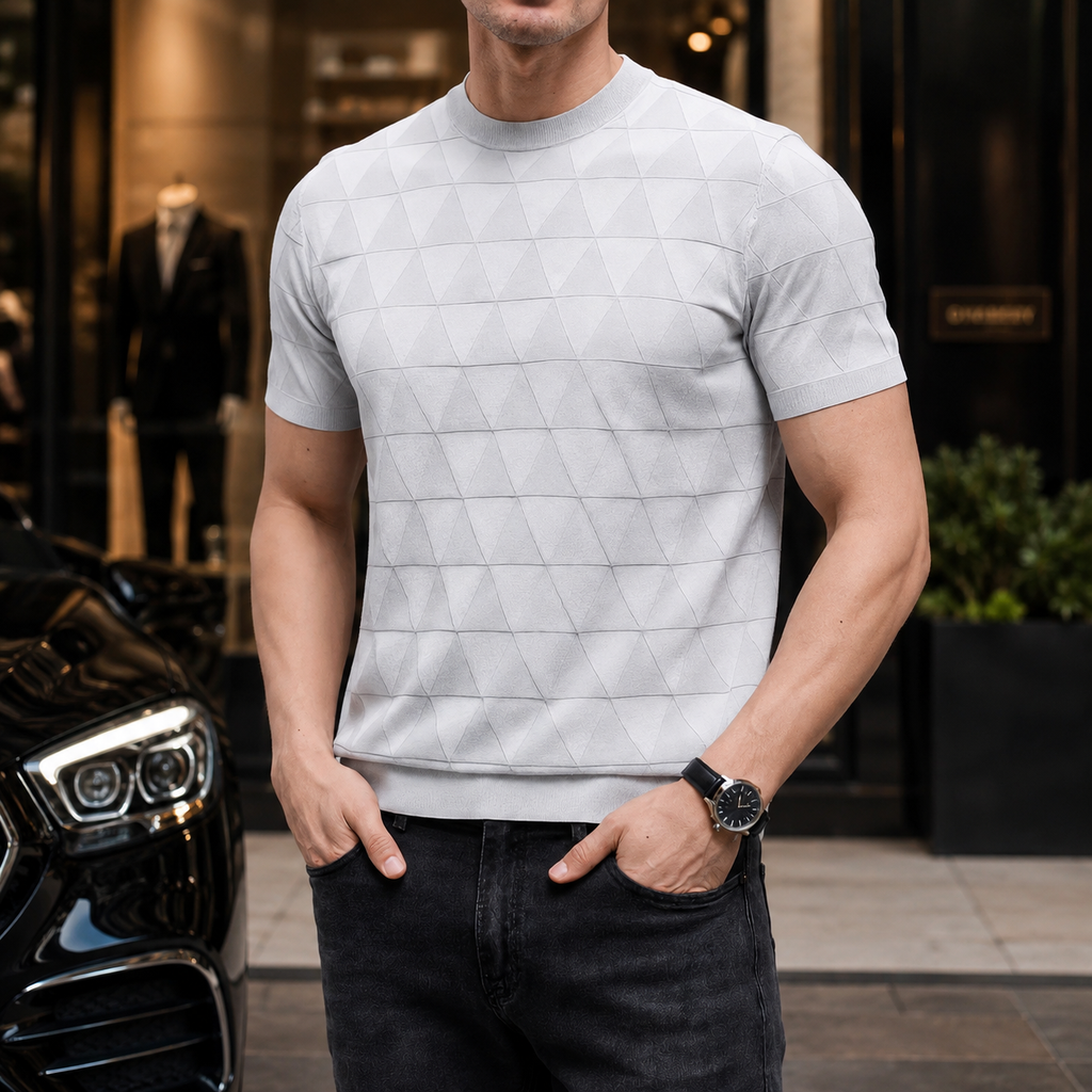 Matteo Men’s Textured Short Sleeve Knit Shirt