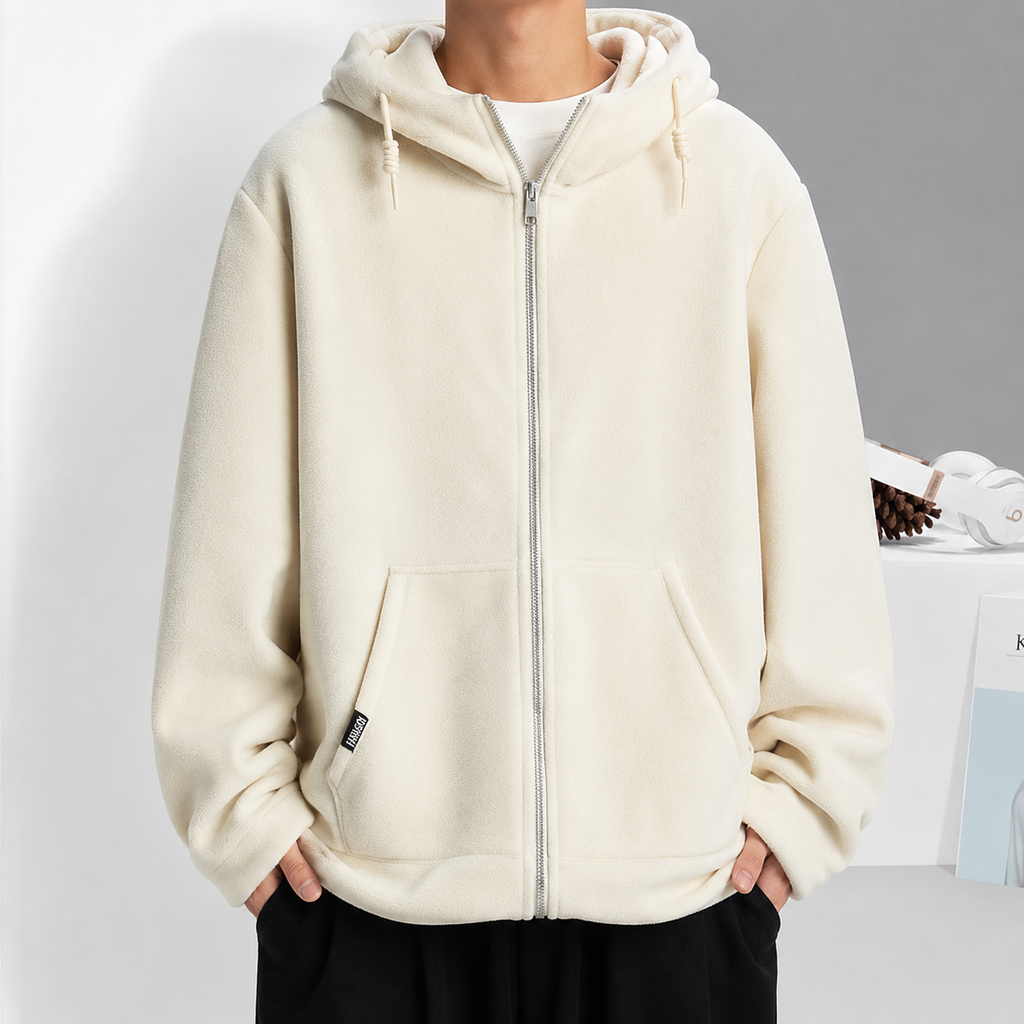 Bennett Men’s Full-Zip Hooded Fleece Jacket with Front Pockets