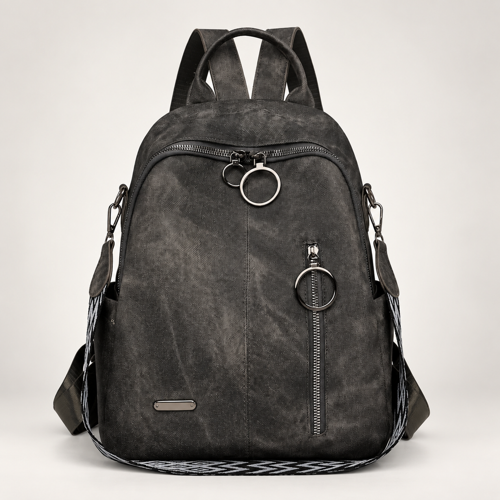 Camille Women’s Casual Backpack Purse with Ring-Pull Zippers