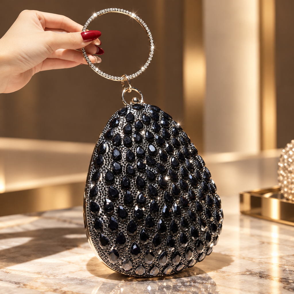 Camille Crystal Egg Clutch Evening Bag