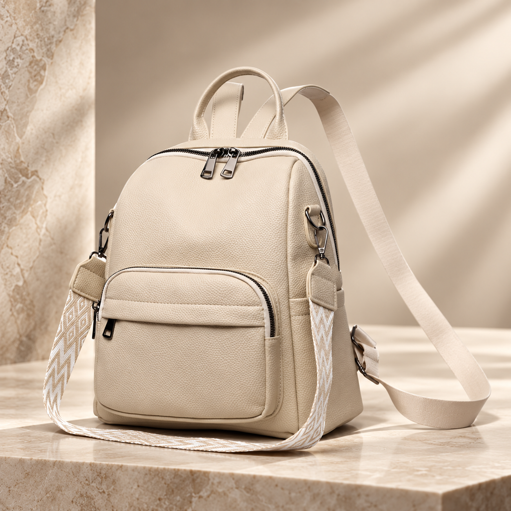 Rosalie Women’s Convertible Backpack Purse – Pebbled Crossbody Shoulder Bag
