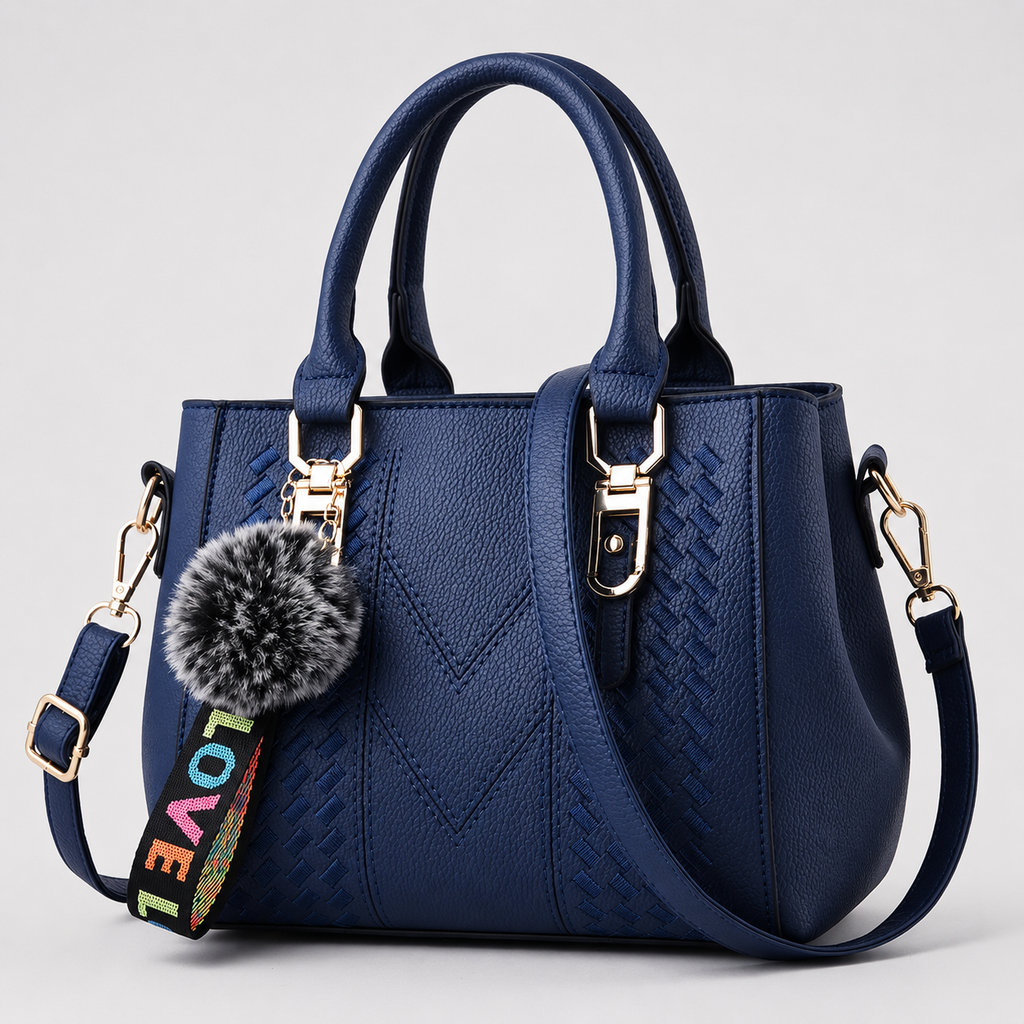 Adeline Women’s Structured Satchel Handbag with Top Handles and Shoulder Strap