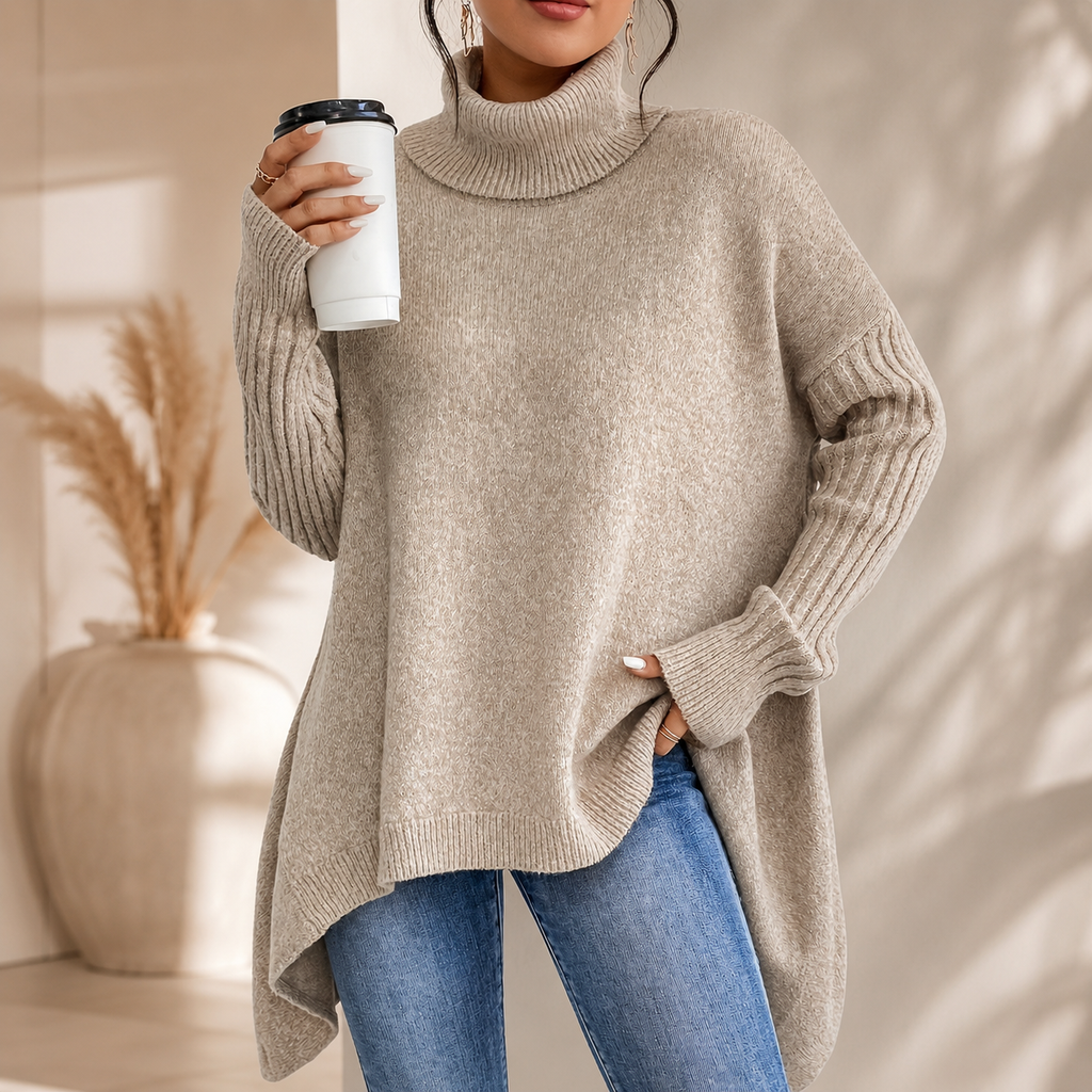 Isabella Women’s Oversized Turtleneck Sweater