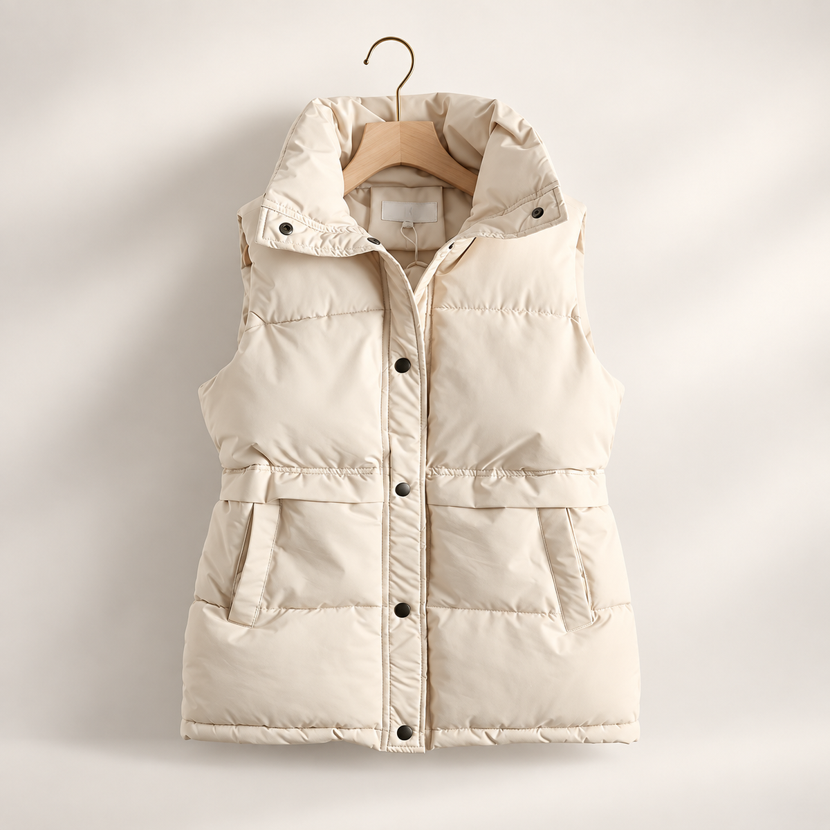 Elara Women’s Puffer Vest – Sleeveless Snap Front Quilted Layering Jacket