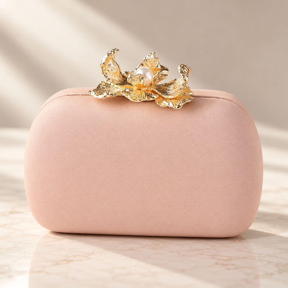 Elodie Floral Pearl Clasp Evening Clutch Bag