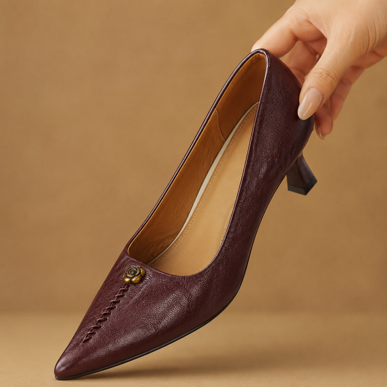Elena Women’s Genuine Leather Pointed-Toe Pumps