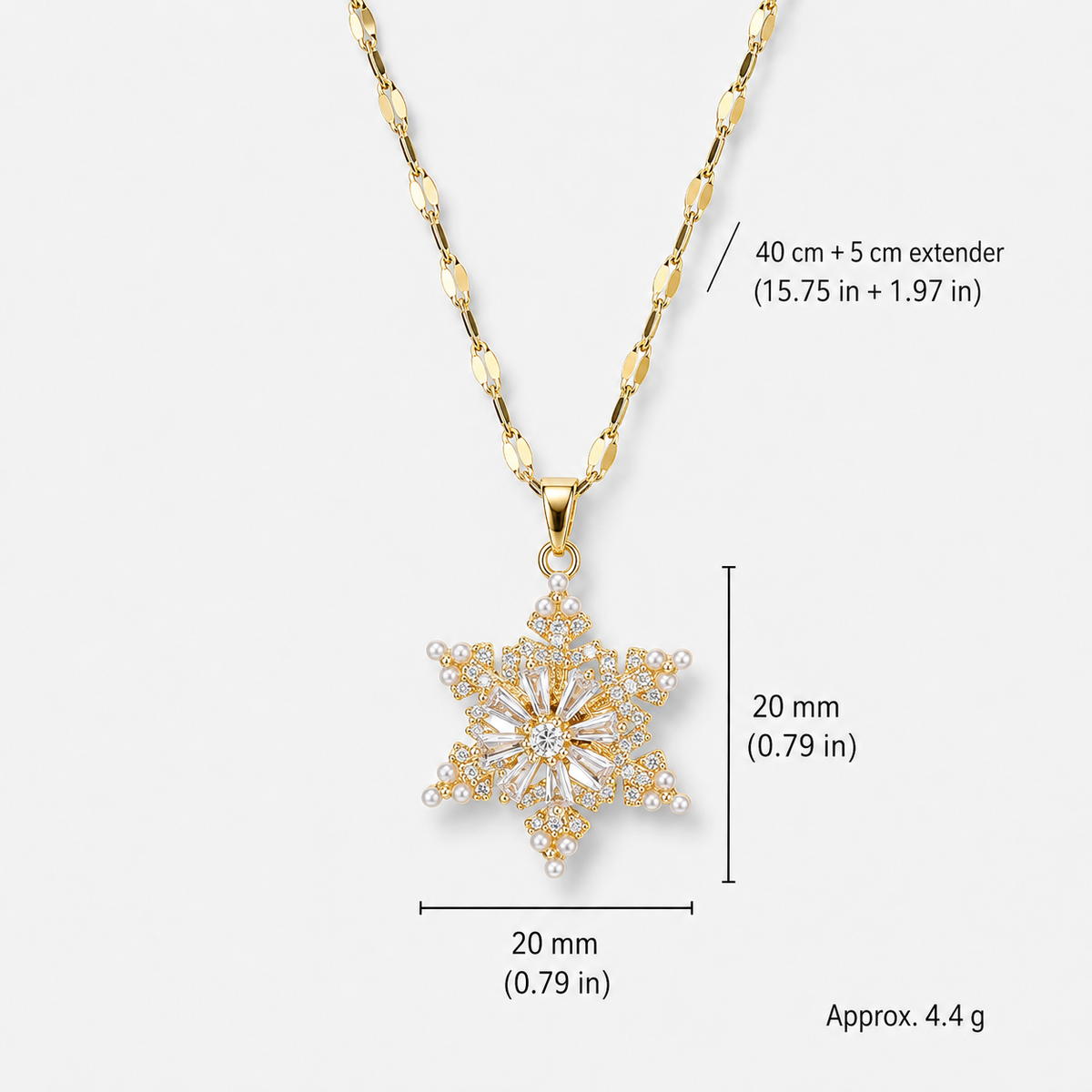 Vivienne Crystal Snowflake Pendant Necklace