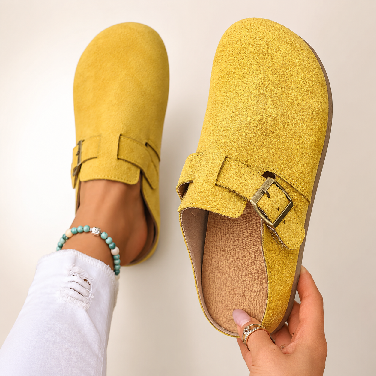 Avery Women’s Buckle Strap Slip-On Clog Mules