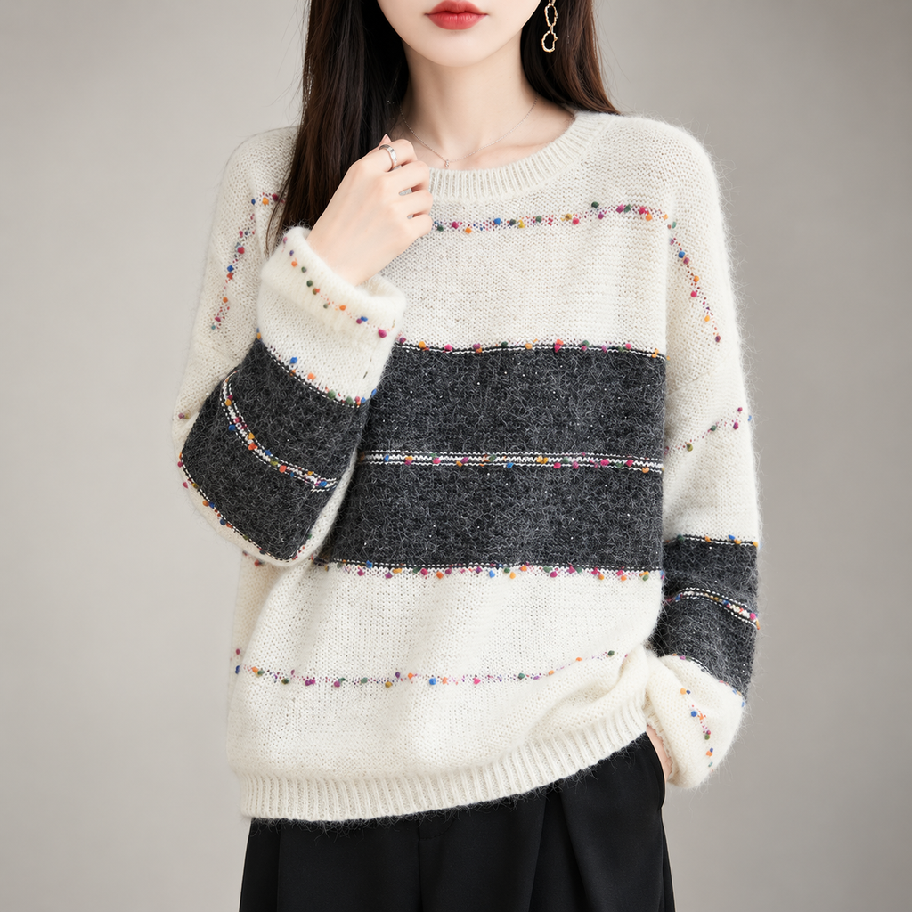 Elodie Women’s Colorblock Confetti Knit Sweater