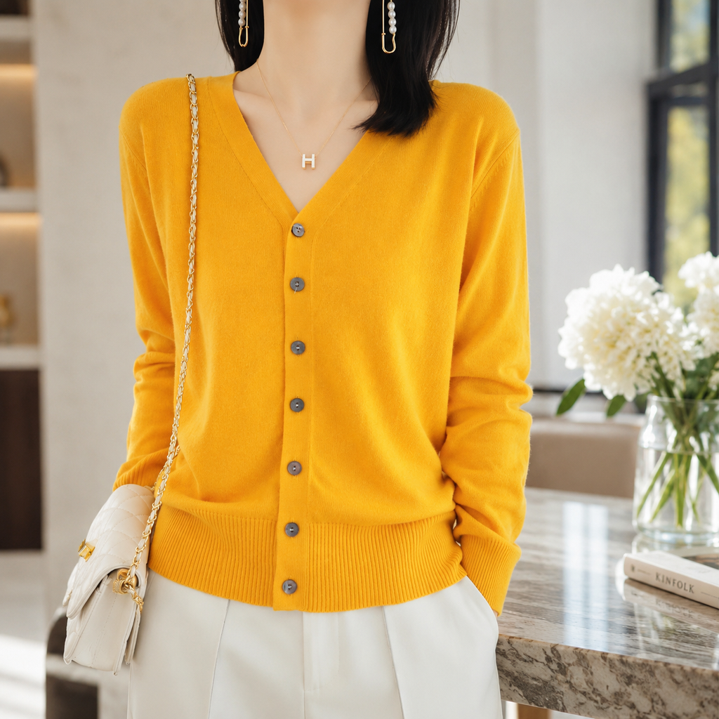 Lucia Women's V-Neck Button Cardigan