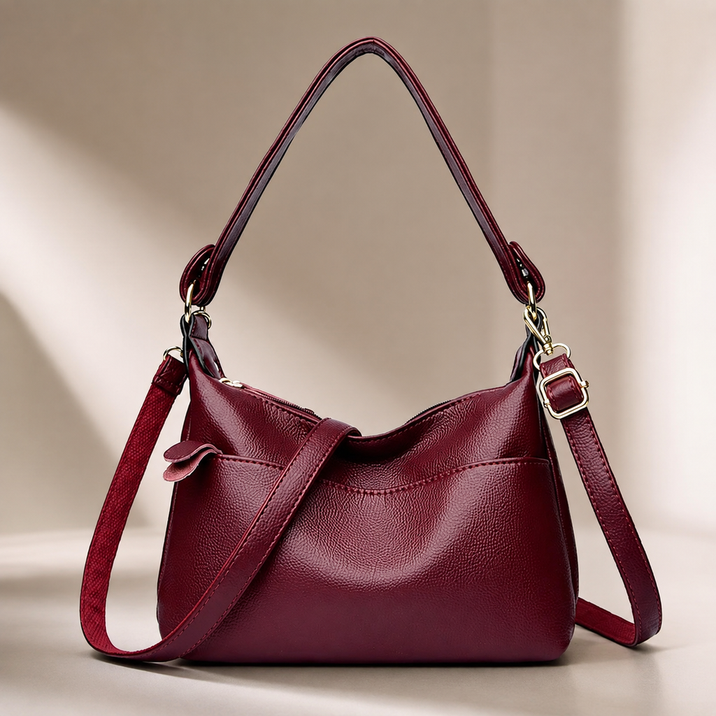 Camille Shoulder Bag – Pebbled Crossbody Hobo Purse with Adjustable Strap & Top Handle