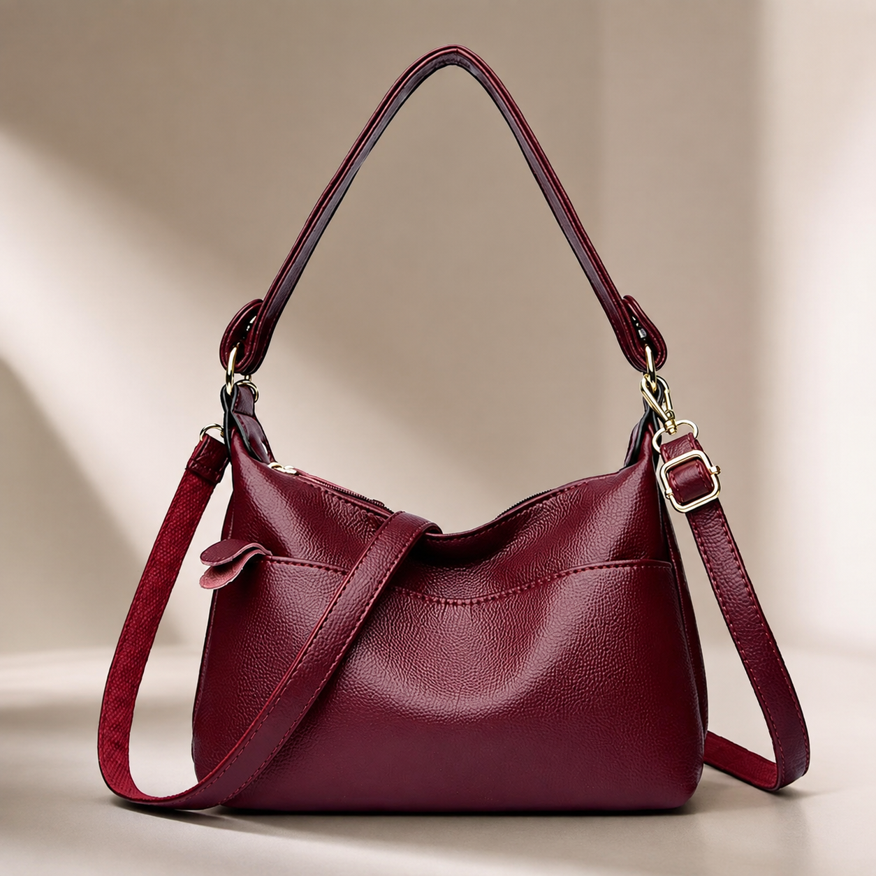 Camille Shoulder Bag – Pebbled Crossbody Hobo Purse with Adjustable Strap & Top Handle