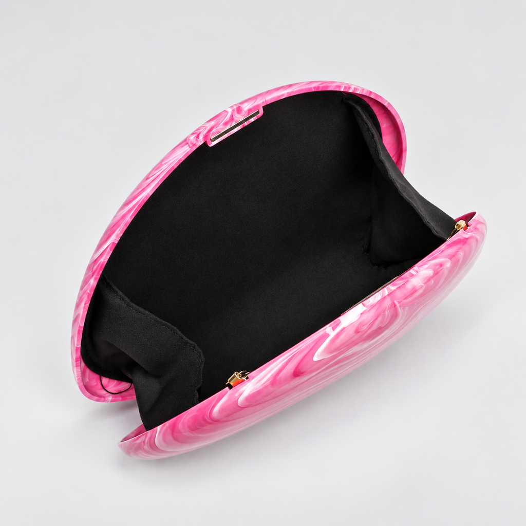 Margot Marbled Acrylic Hard-Shell Evening Clutch