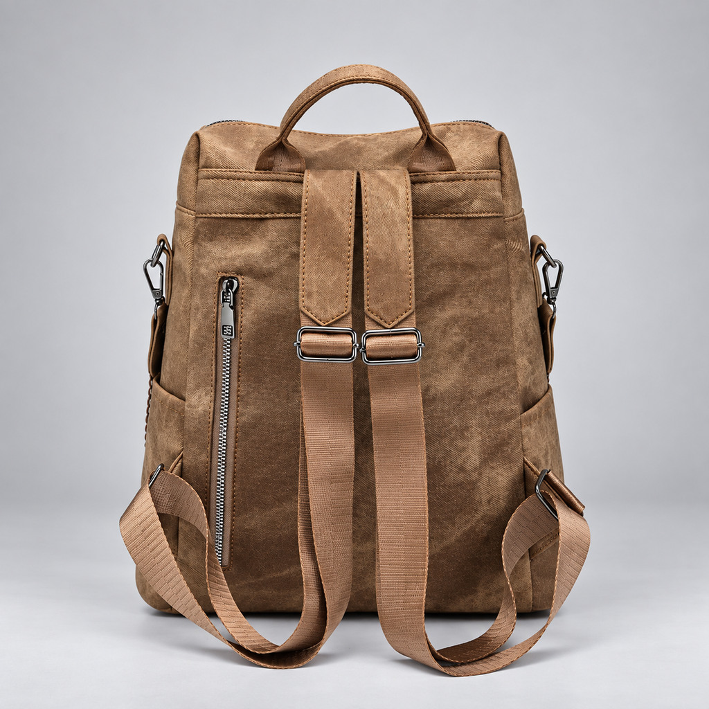 Florence Women’s Convertible Backpack Purse – Washed Multi-Pocket Crossbody Travel Bag