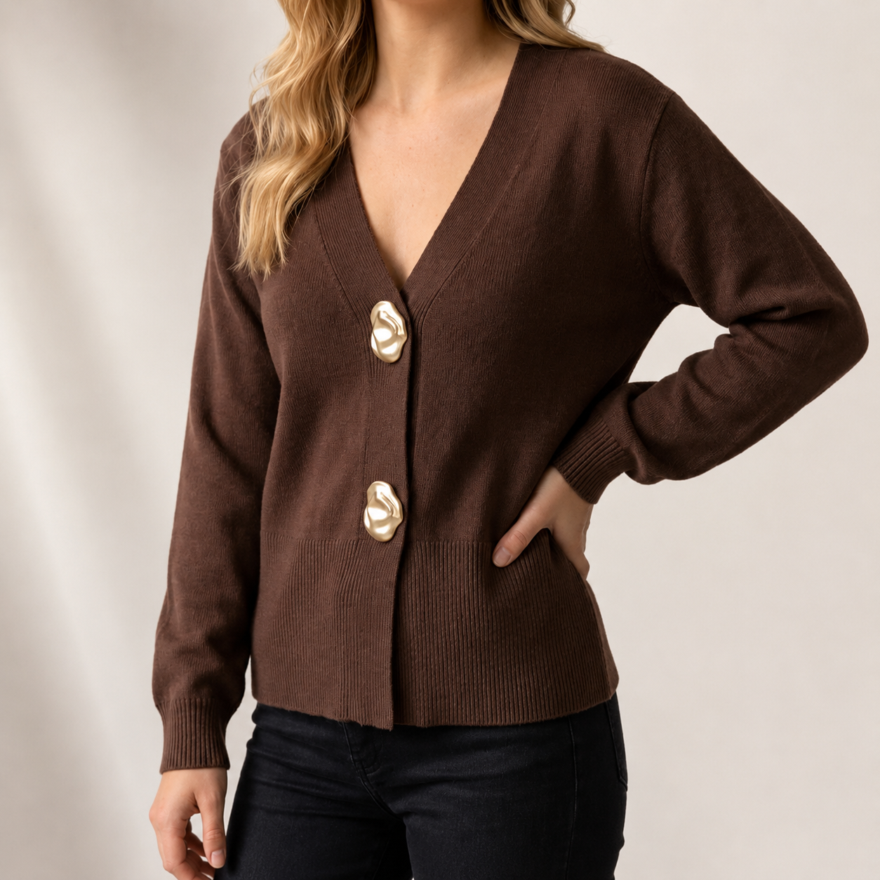 Claudette V-Neck Cardigan – Women’s Knit Sweater